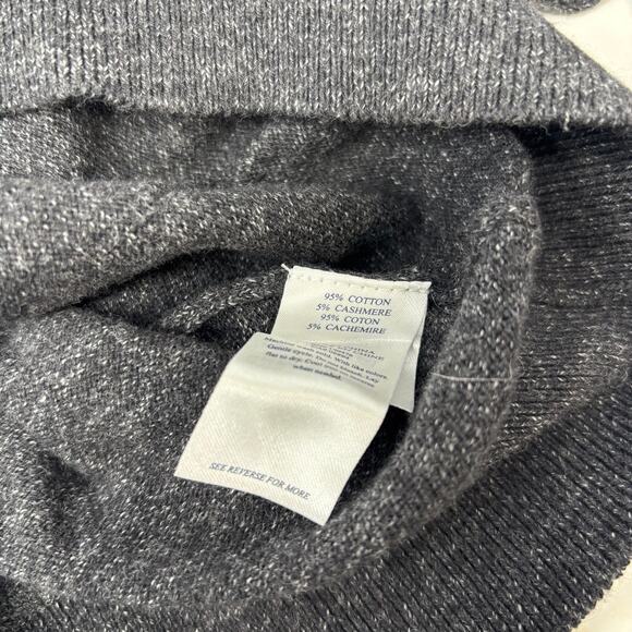 Faherty Mens 2XL Dark Gray 1/4 Zip Long Sleeve Cotton Cashmere Pullover Sweater - Picture 3 of 5